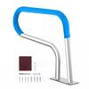 Front. VEVOR - Pool Handrail, 32 x 23 inch Pool Railing, Stainless Steel with Base Plate,Swimming Pool Safety Railing for Decks - Silver,Blue.