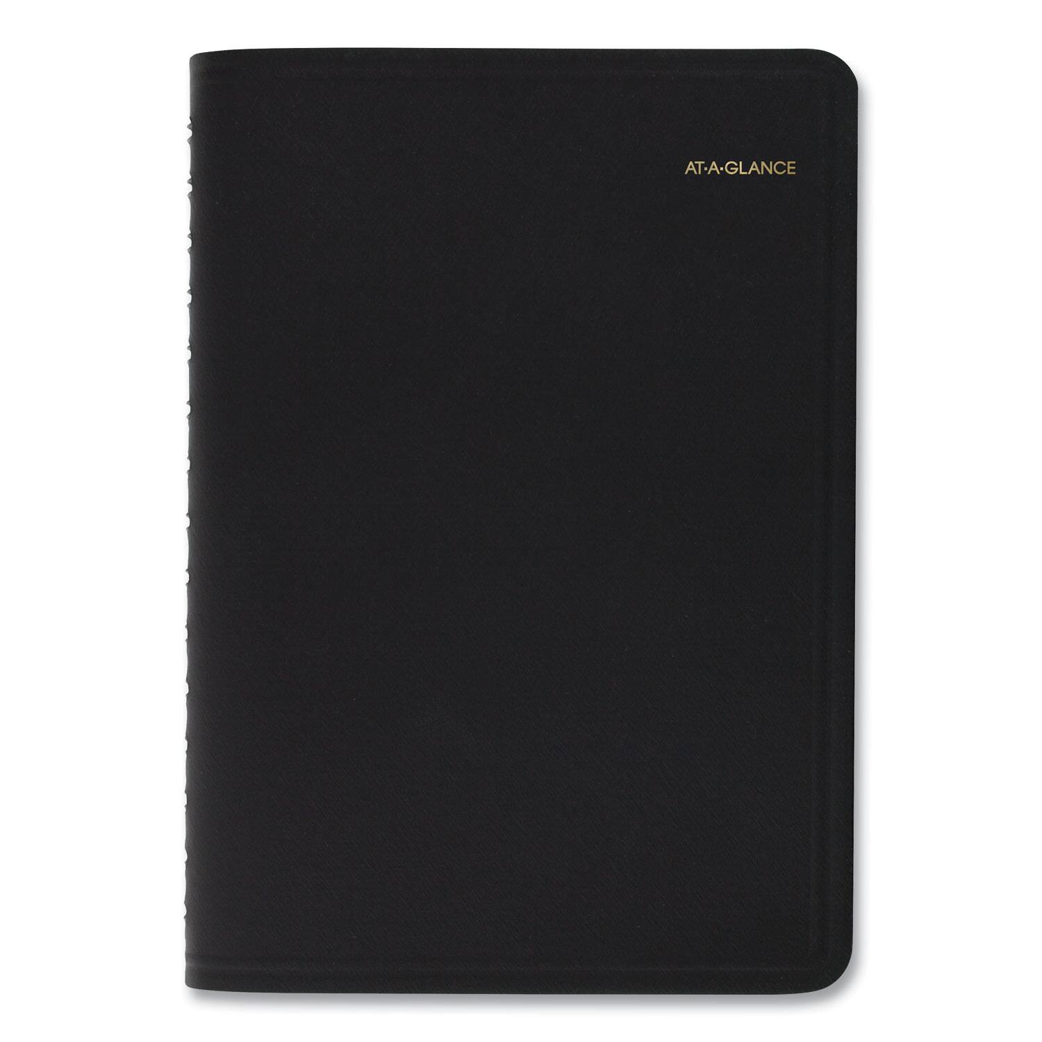 Angle. AT-A-GLANCE - Daily Appointment Book with 30 Minute Appointments 8 x 5 Black Cover 12 Month Jan to Dec 2026.