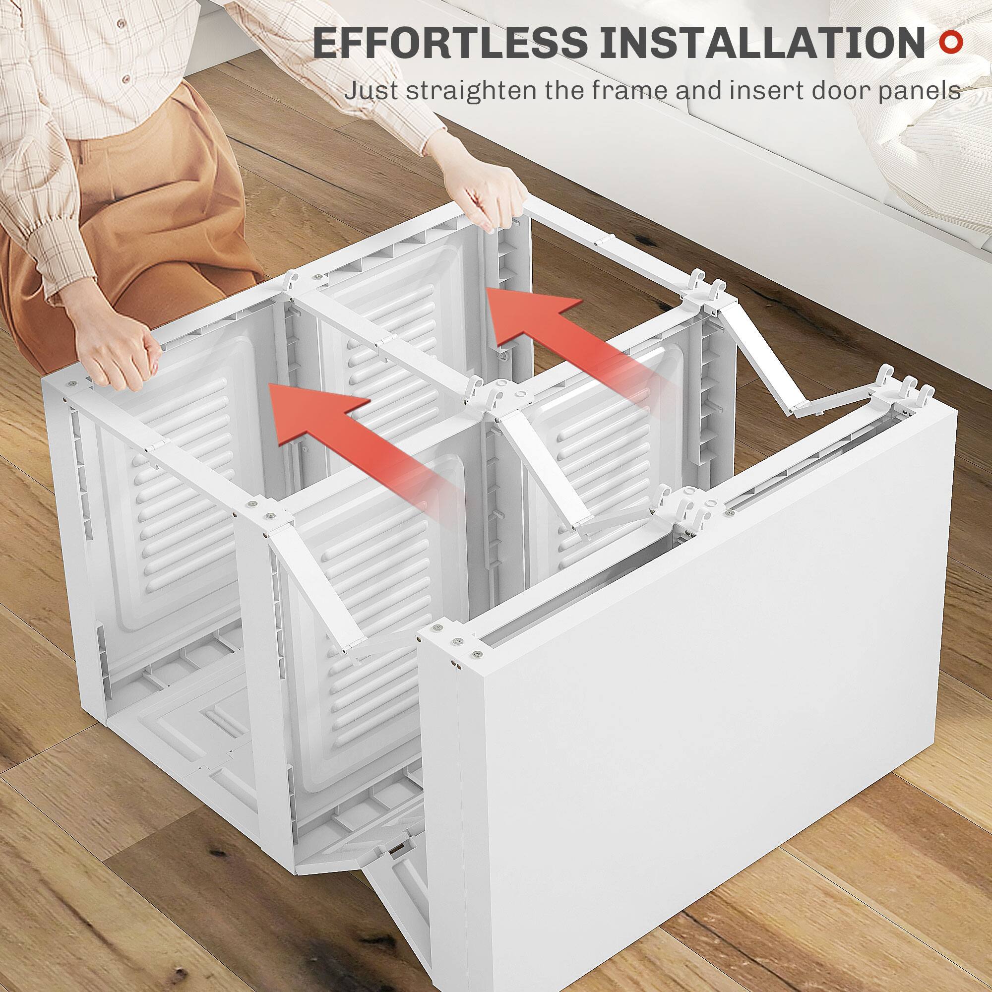 EFFORTLESS INSTALLATION  
Just straighten the frame and insert door panels