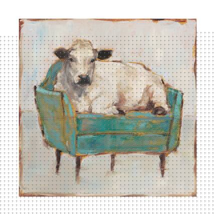 Front. Trademark Fine Art - Ethan Harper 'Moo-ving In I' Canvas Art - Multicolor.