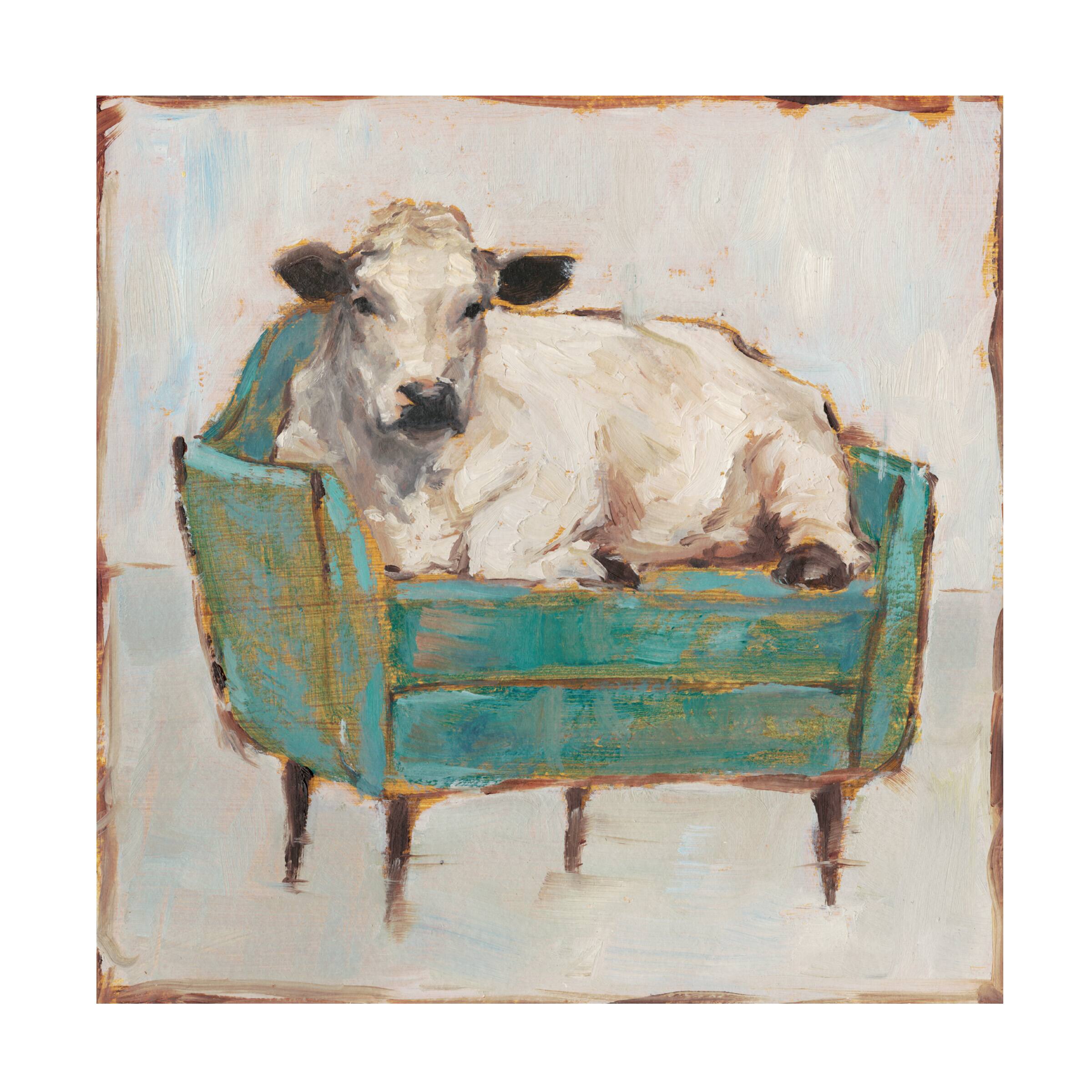 Front. Trademark Fine Art - Ethan Harper 'Moo-ving In I' Canvas Art - Multicolor.