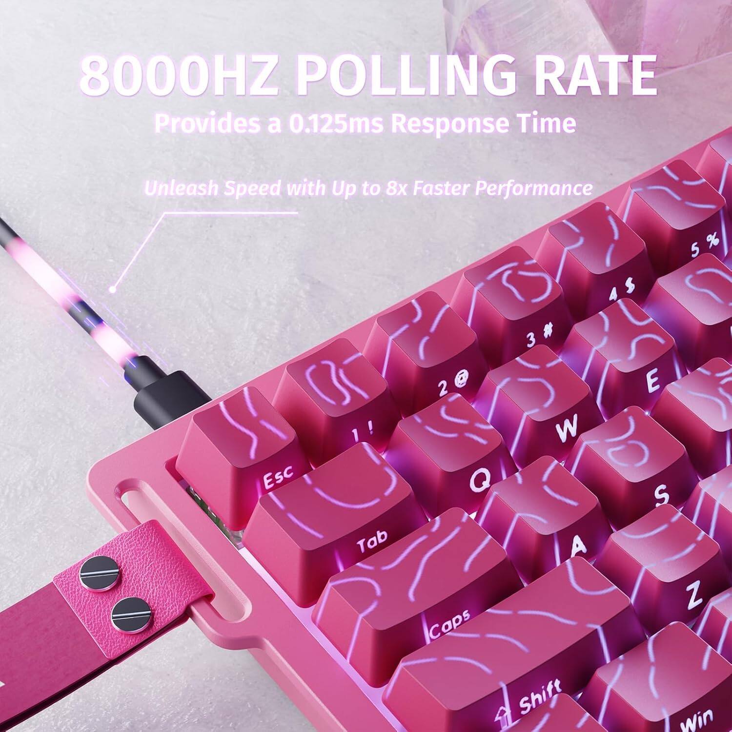8000HZ POLLING RATE  
Provides a 0.125ms Response Time  
Unleash Speed with Up to 8x Faster Performance