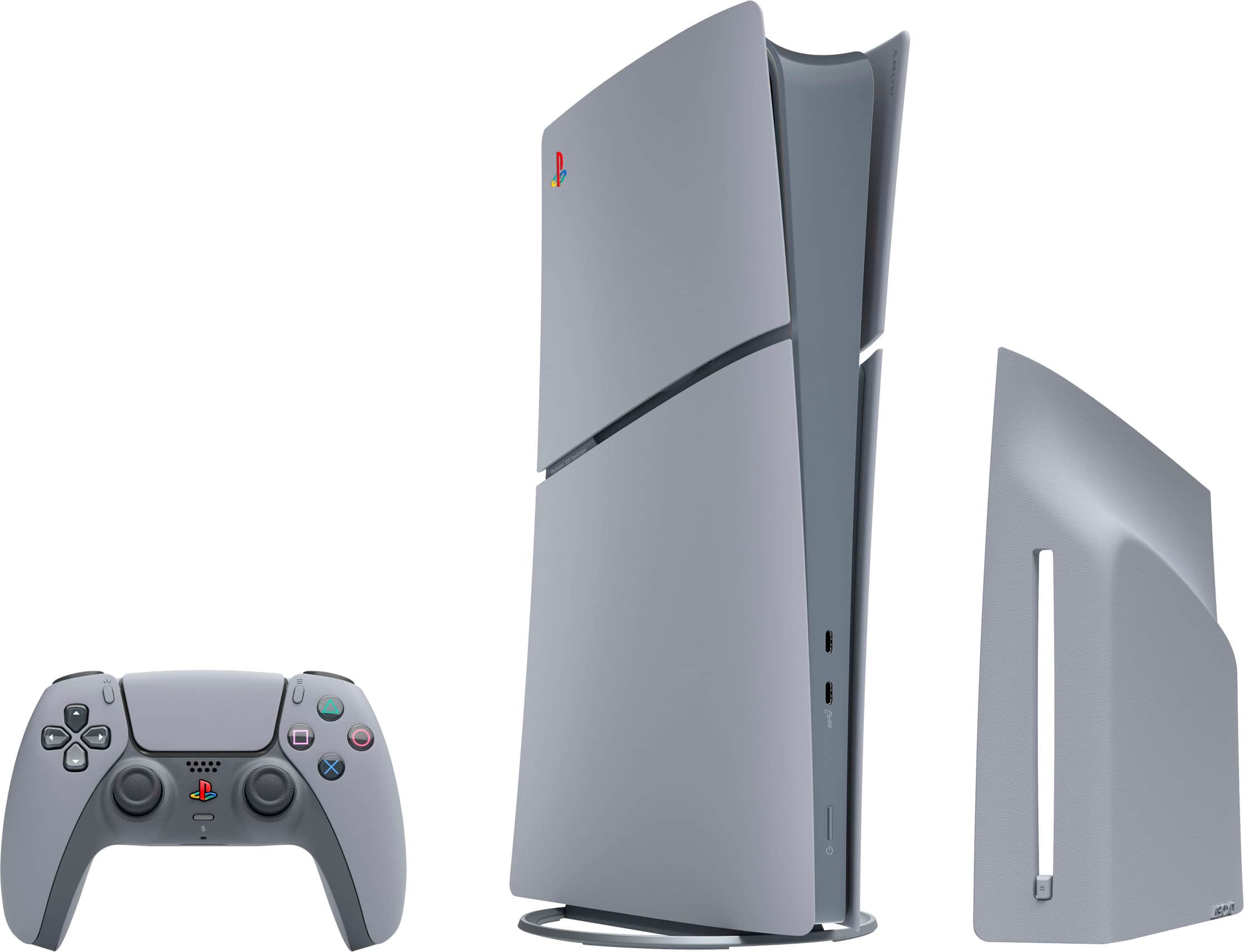 Angle. Sony - PlayStation 5 Slim Console Digital Edition – 30th Anniversary Limited Edition Bundle - Gray.