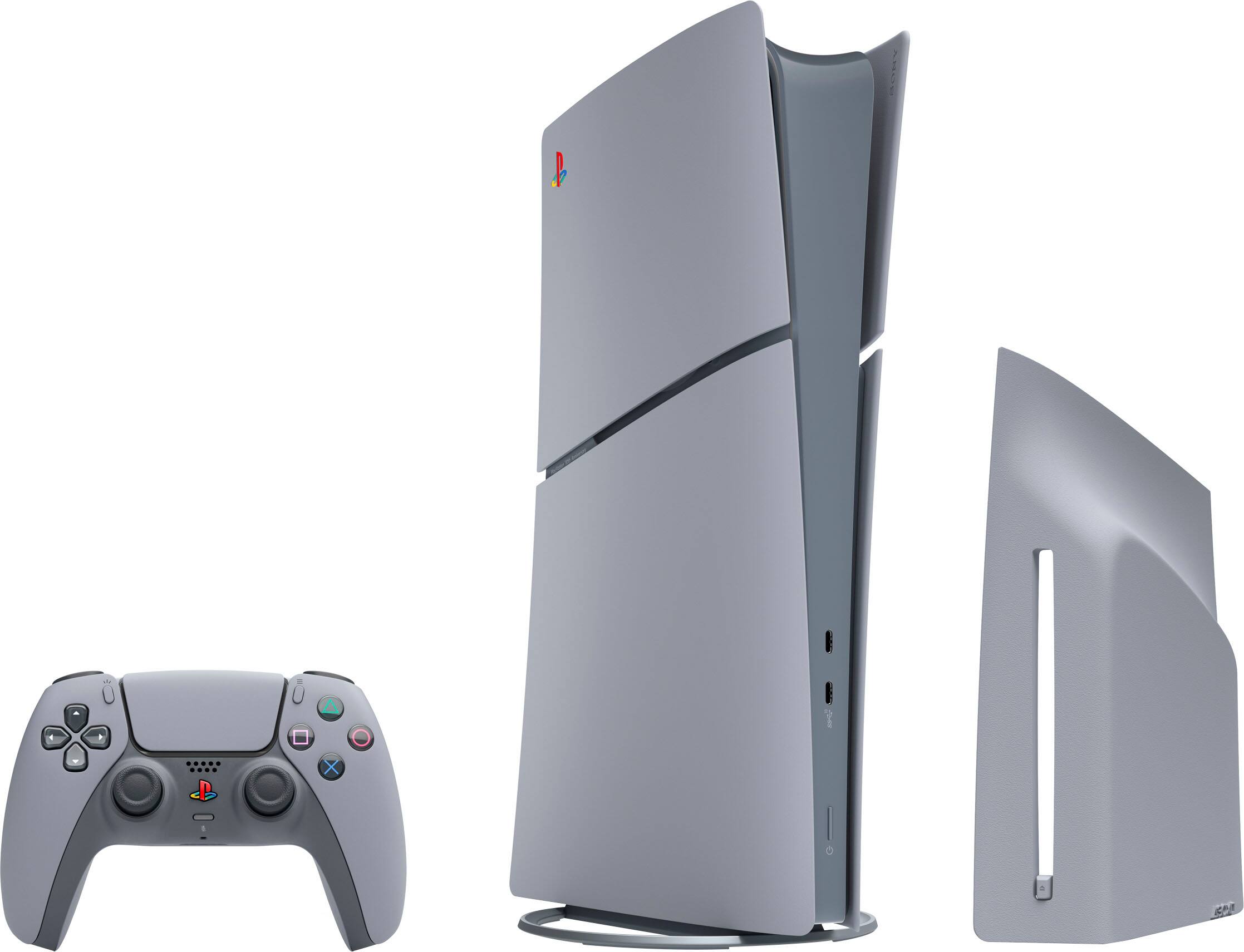 Angle. Sony - PlayStation 5 Slim Console Digital Edition – 30th Anniversary Limited Edition Bundle - Gray.