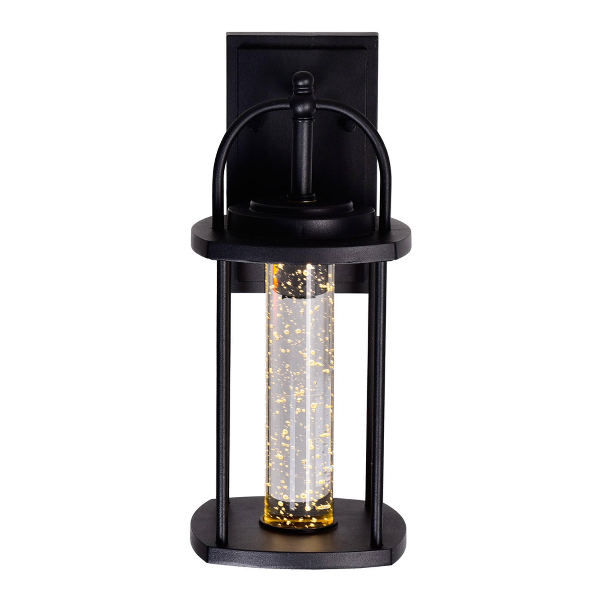 Left. CWI Lighting - Greenwood LED Outdoor Black Wall Lantern - Black.