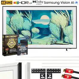 Samsung - 65" The Frame QLED 4K AI Smart TV (2025) w/ White Bezel + Protection Bundle