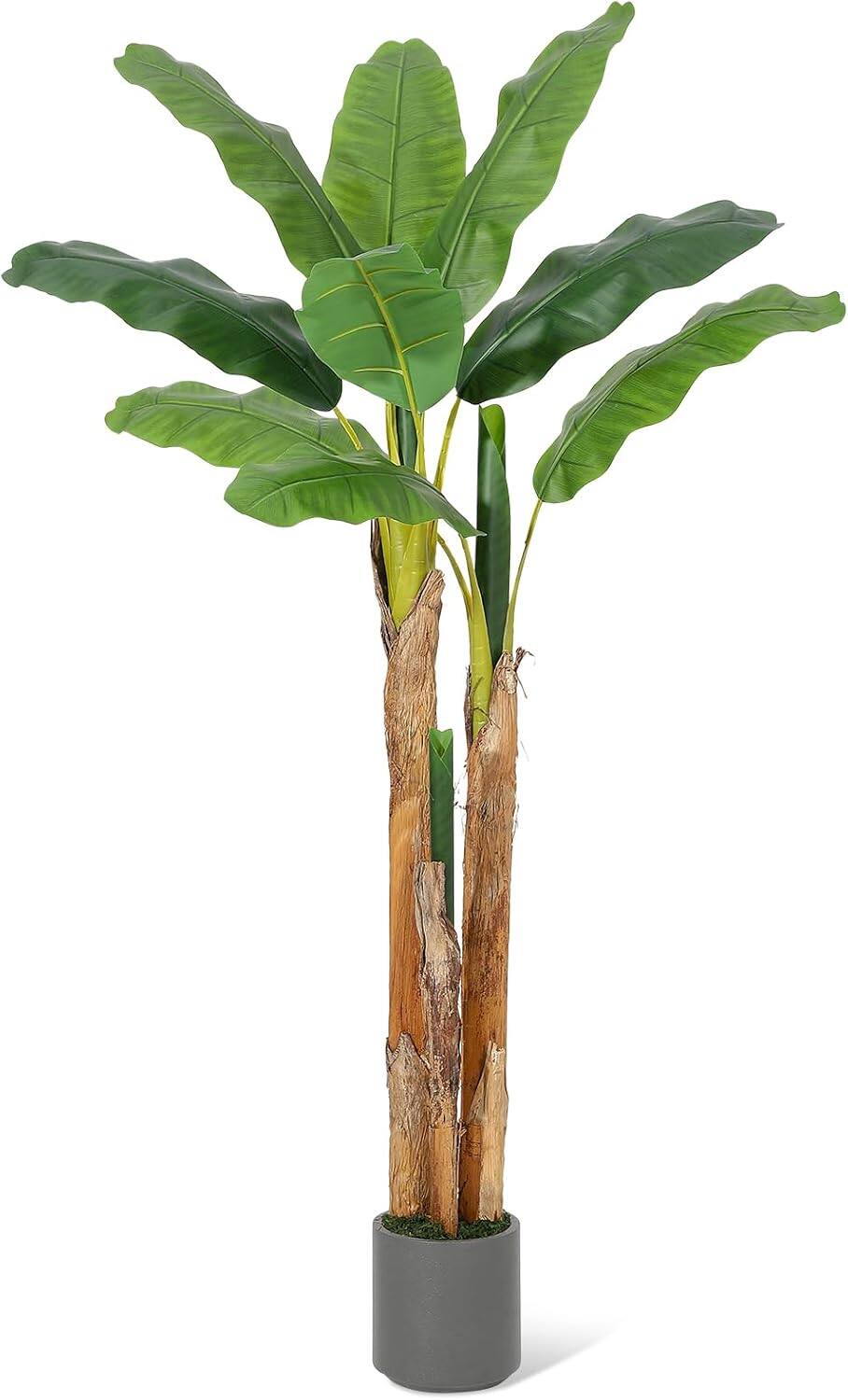 Front. Acekool - 5 ft Artificial Banana Tree ,Large Artificial Tree Faux Plants for Home Office Outdoor Decor - Green.