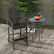 Alt View 3. Costway - Costway Outdoor HDPE Bar Height Stool Patio Tall Chair Armrest Footrest All Weather - Black.