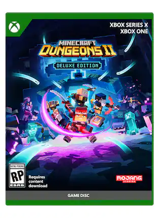 XBOX SERIES X XBOX ONE
MINECRAFT DUNGEONS II
DELUXE EDITION
A RATING PENDING RP
Requires content ESRB download
MOJANG STUDIOS
GAME DISC - RP (Rating Pending)
