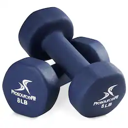 ProsourceFit - Neoprene Dumbbells, Pair, 8 lbs - Blue