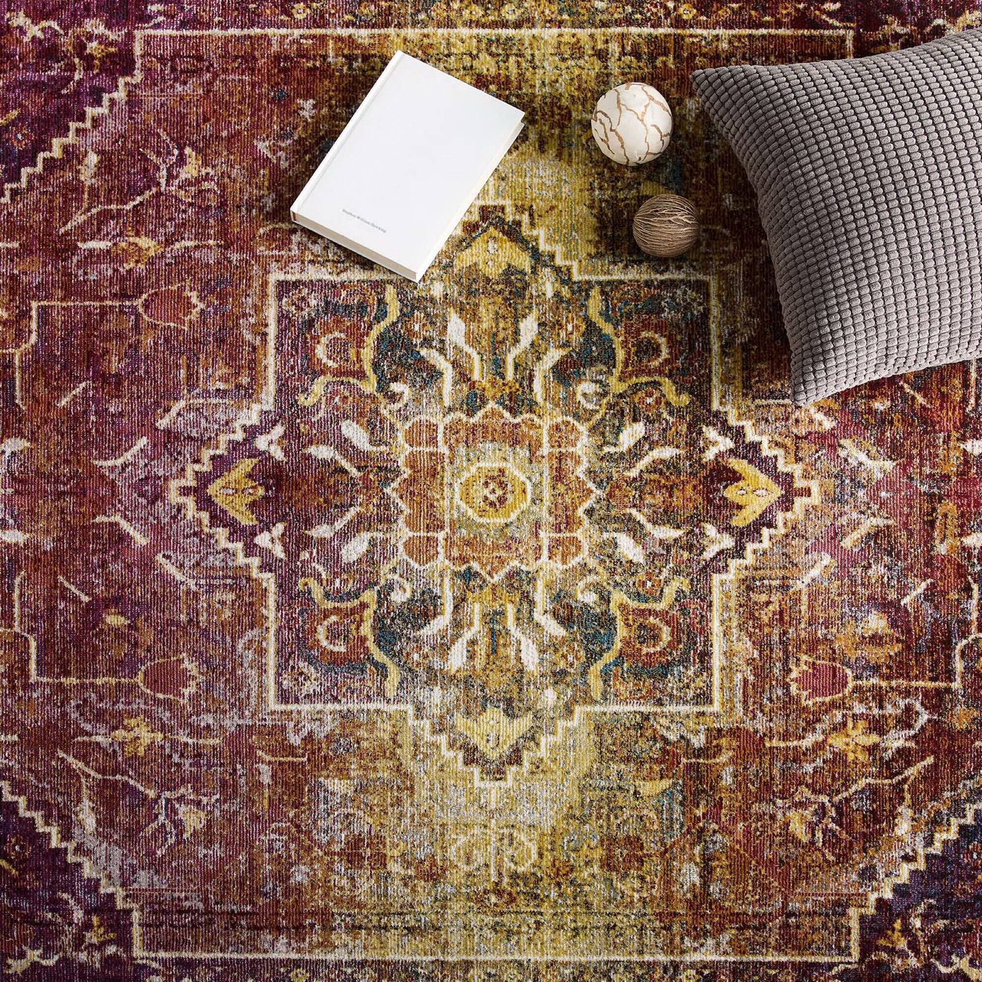 Alt View 1. Modway - Success Kaede Transitional Distressed Vintage Floral Vintage Medallion Area Rug - Multicolored.
