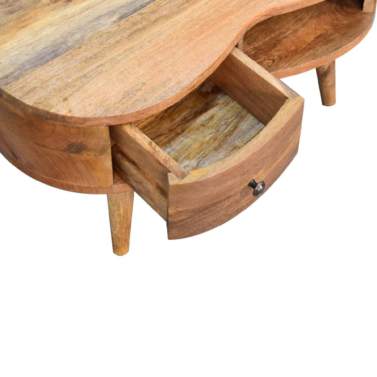 Alt View 3. Artisan Furniture - Mini Oak-ish Wave Coffee Table - oak-ish.