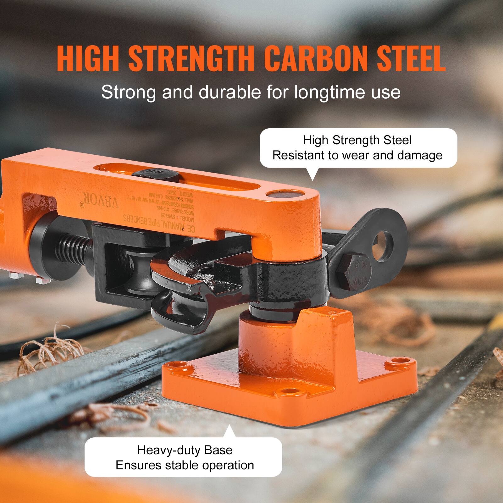 HIGH STRENGTH CARBON STEEL  
Strong and durable for longtime use  

High Strength Steel  
Resistant to wear and damage  

Heavy-duty Base  
Ensures stable operation