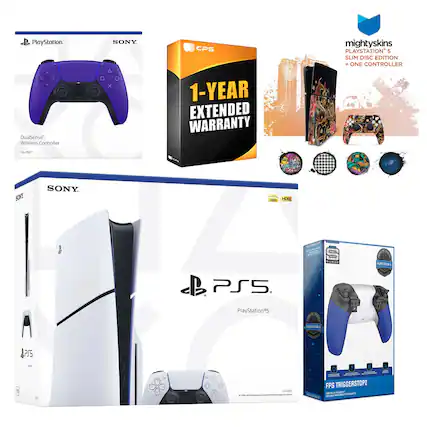 PlayStation SONY CPS mightyskins PLAYSTATION 5 SLIM DISC EDITION + ONE CONTROLLER DualSense Wireless Controller 10 x 1-YEAR EXTENDED WARRANTY FOR PS5 SONY AK N HOR BLNSE A PS5 PlayStation 5 PLATTATICN 1 ! PJS man FPS TRIGGERSTOPZ