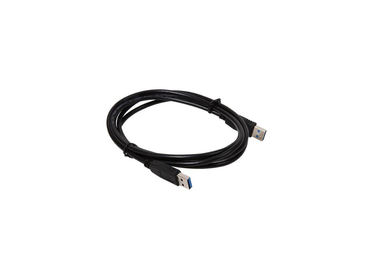 Alt View 1. Nippon Labs - Nippon Labs USB3-6MM-BK-2P 6 ft. Black USB 3.0 A Male to A Male Cable, 2 Packs.
