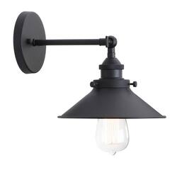 Comfort Essence - Vintage Industrial Metal Wall Sconce Lighting Degree Adjustable Lamp - Black