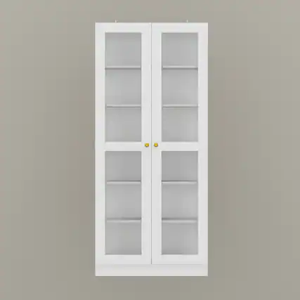 Front. FUFU & GAGA - FUFU&GAGA Glass - Door Liquor Cabinet: Display - Friendly, Adjustable, Stylish Storage - White.