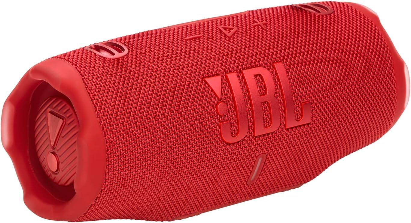 Left. JBL - Charge 6 Portable Waterproof Bluetooth Speaker with Carrying Case - Red.
