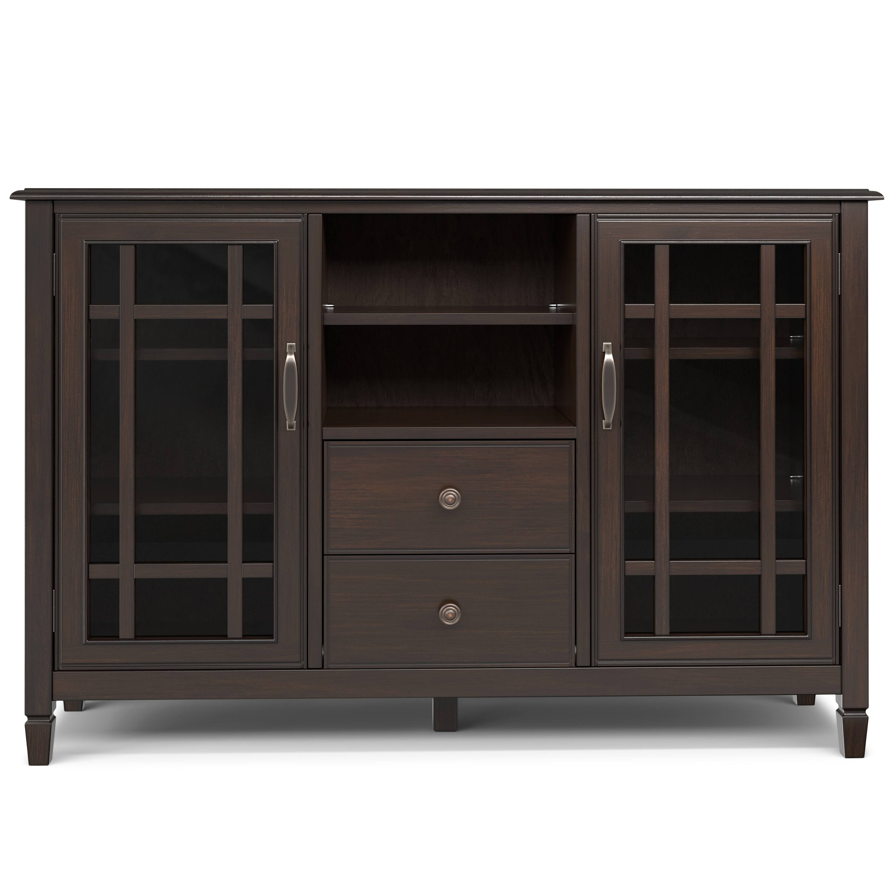 Left. Simpli Home - Connaught SOLID WOOD 53 inch Wide Traditional TV Media Stand in Dark Chestnut Brown For TVs up to 60 inches - Dark Chestnut Brown.