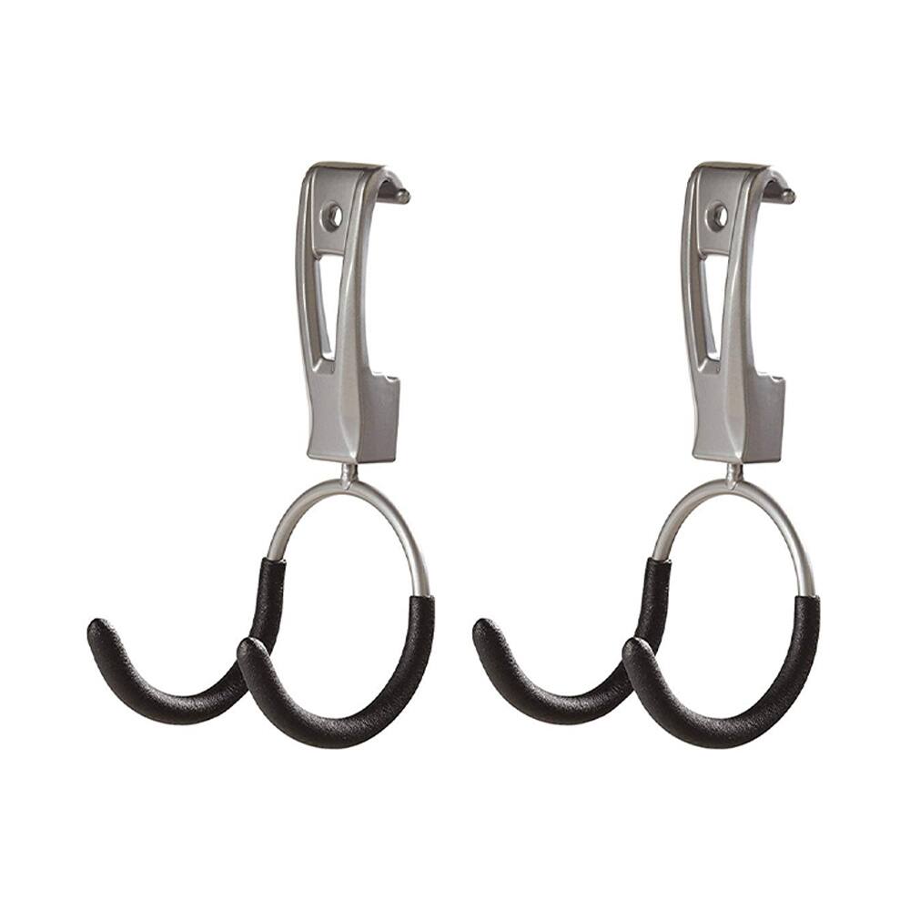 Front. RubberMaid - Rubbermaid FastTrack Compact Hook for Garage Organization, 25lb Capacity, 2 Pack - Metallic.