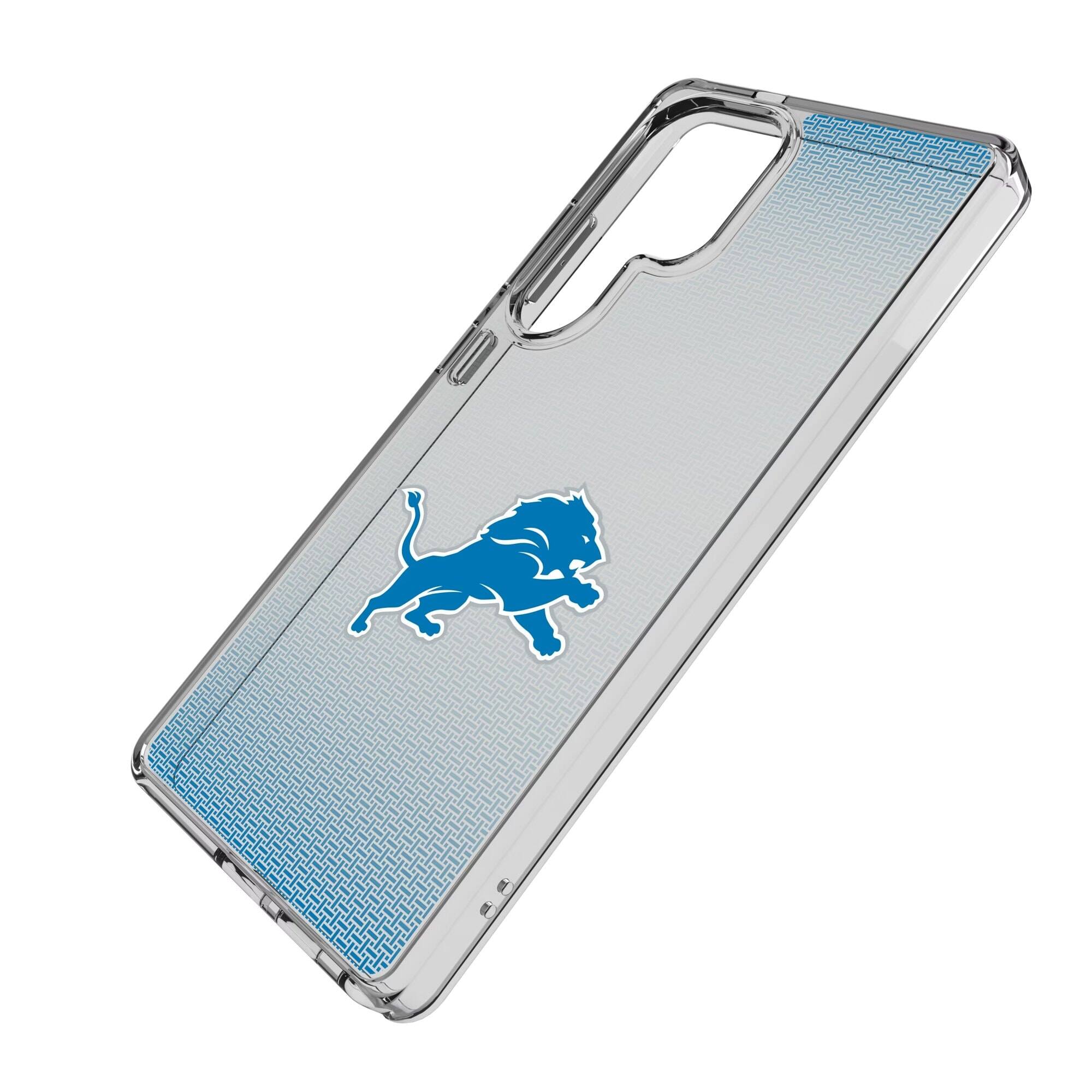 Alt View 1. Keyscaper - Detroit Lions Linen Logo Galaxy Clear Case - S25 - Multicolor.