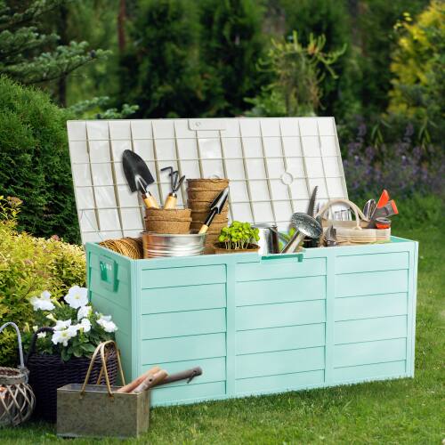 Alt View 10. Winado - 75 Gallon Storage Deck Box Rattan Garden Cushion Organizer Patio Deck Cabinet for Indoor Outdoor - Light Green.