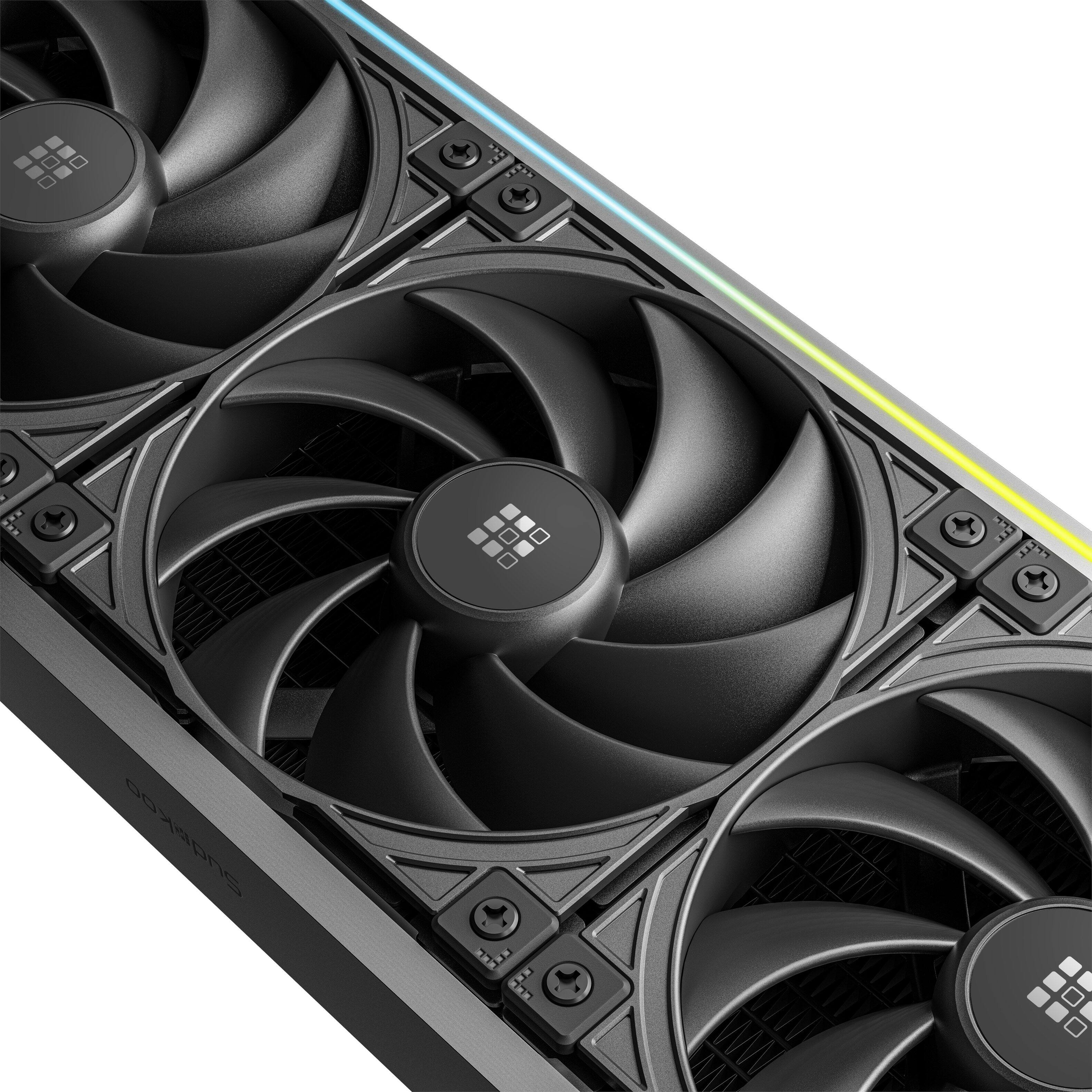 Back. Sudokoo - Proteus 360 AIO Liquid CPU Cooler - Black.