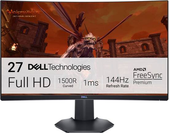 Dell - S2721HGF 27" LED Curved FHD FreeSync and G-SYNC Gaming Monitor (DisplayPort, HDMI) - Black