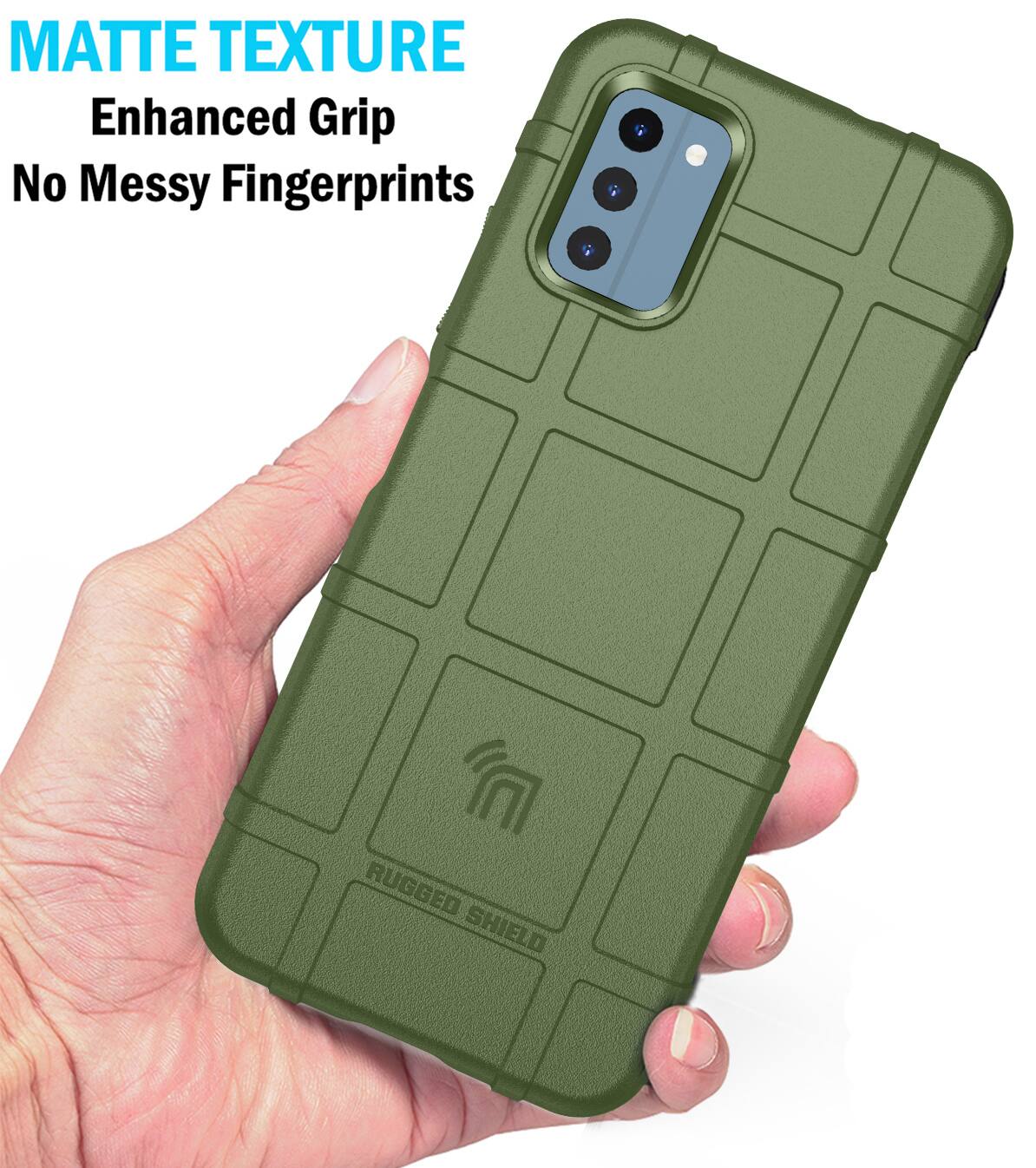 MATTE TEXTURE  
Enhanced Grip  
No Messy Fingerprints  

RUGGED SHIELD