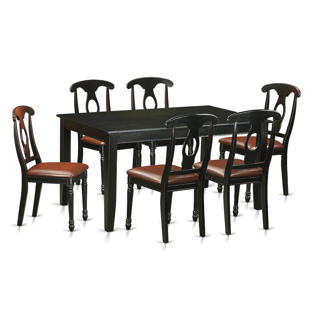 East West Furniture - 7 Pcs Dining room sets -Small Kitchen Table and 6 Dining Chairs - Black price history on PriceWatchPro