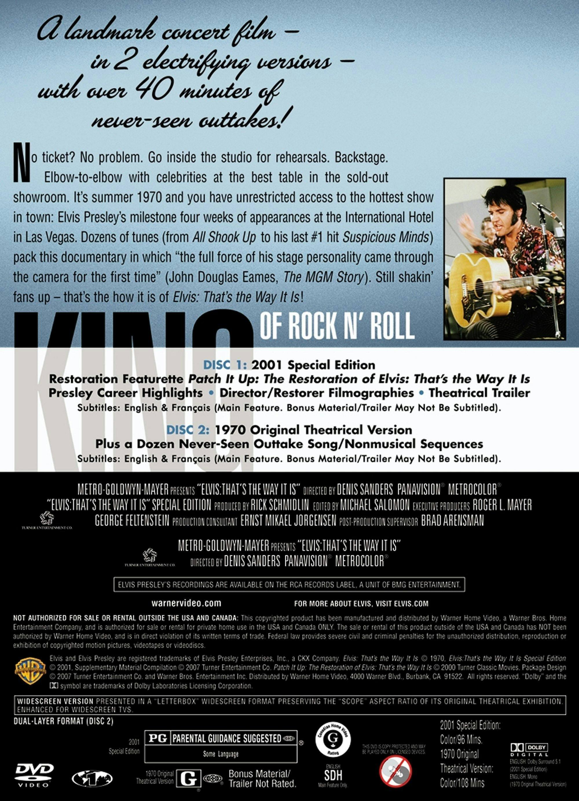 Angle. Elvis Presley: That's the Way It Is (Special Edition) [DVD].