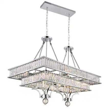 Front. CWI Lighting - Shalia 16 Light Island Chandelier With Chrome Finish - Chrome.