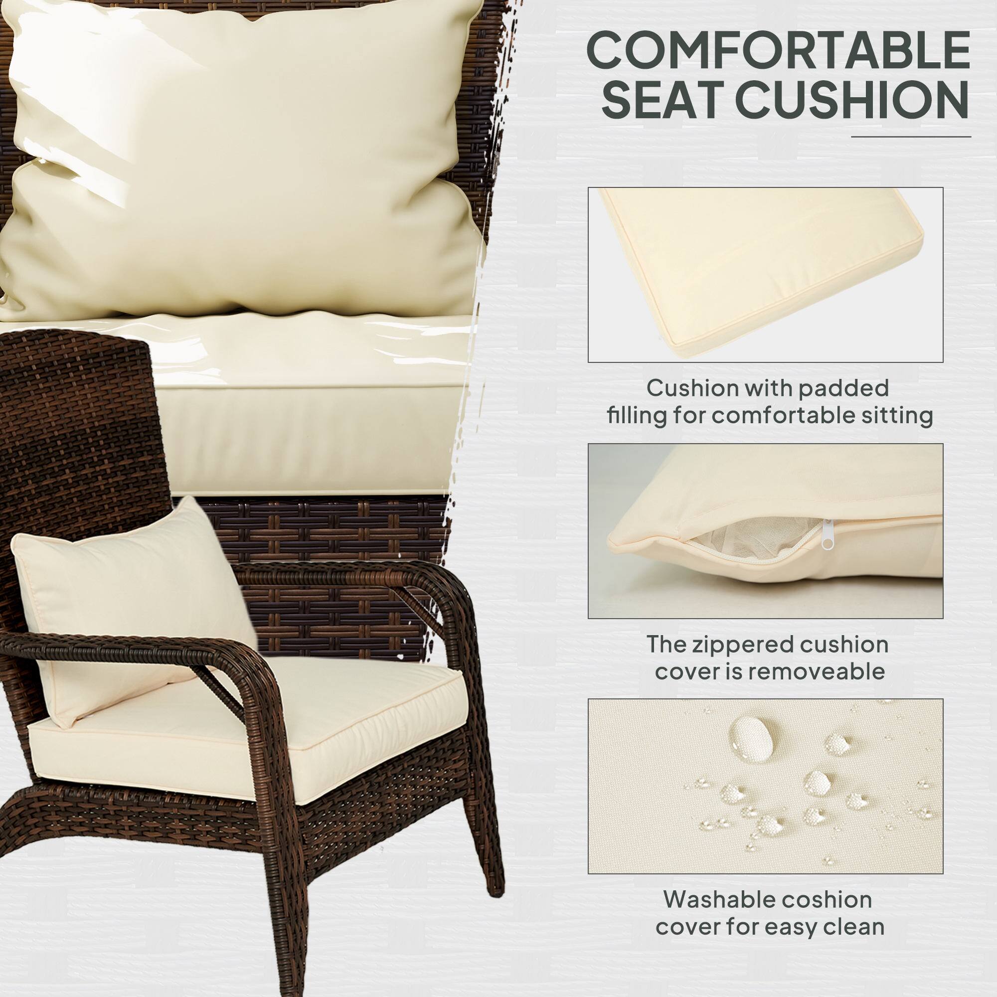 COMFORTABLE SEAT CUSHION

Cushion with padded filling for comfortable sitting

The zippered cushion cover is removable

Washable cushion cover for easy clean