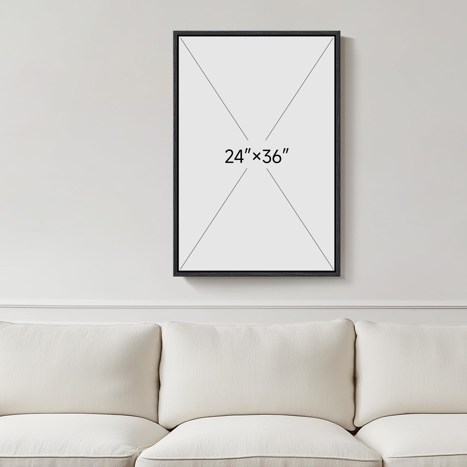 Alt View 2. Hirose Alice - Framed Abstract Canvas Wall Art Modern Art Prints Paintings Artwork for Walls Minimalist Dark Sage Pictures - Abstract Contrast 24" W x 36" H.