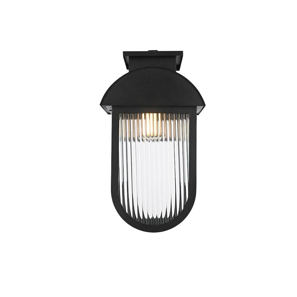 Back. Elegant Lighting - Albert 10 Inch Outdoor Wall Sconce In Black - Black.