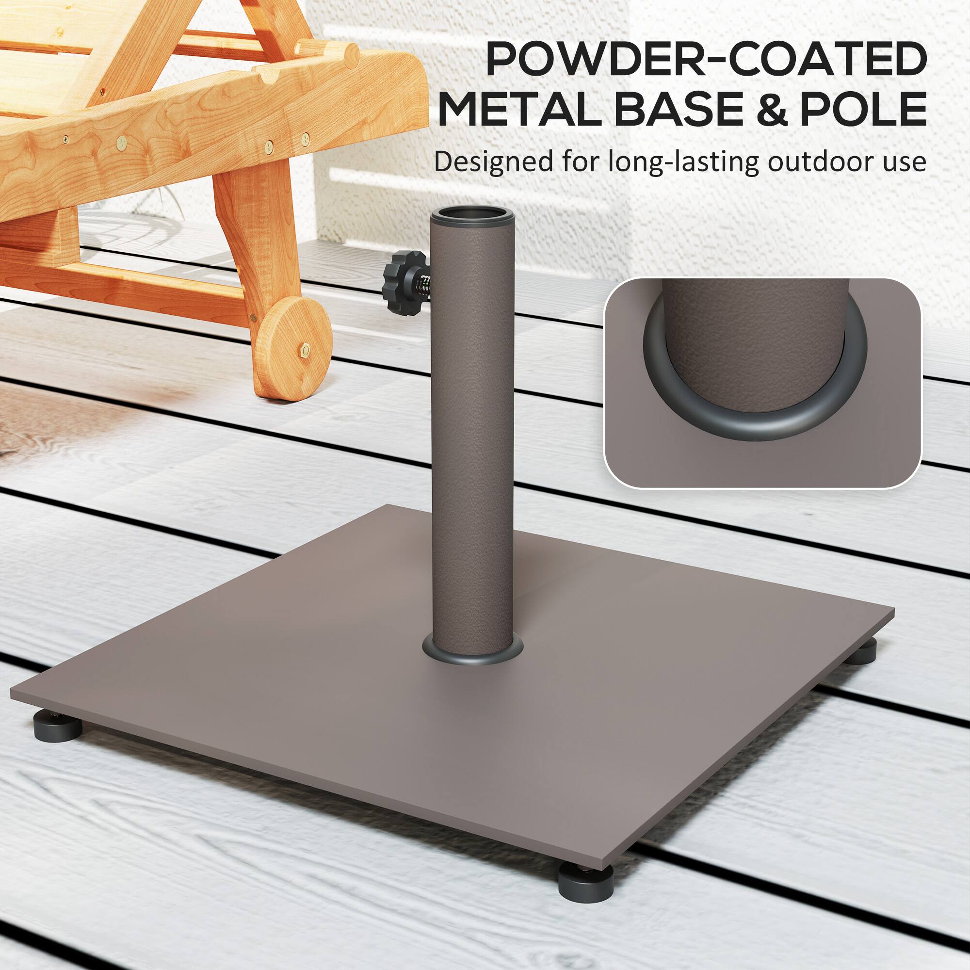 POWDER-COATED METAL BASE & POLE
Designed for long-lasting outdoor use