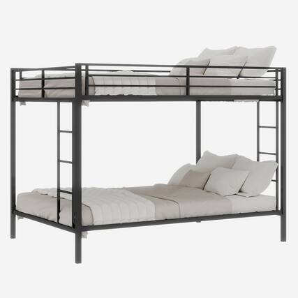 Front. GOODSILO - Space-Saving Iron Bunk Bed with Sturdy Metal Frame for Dual Sleeping Solutions in Compact Rooms - Black.