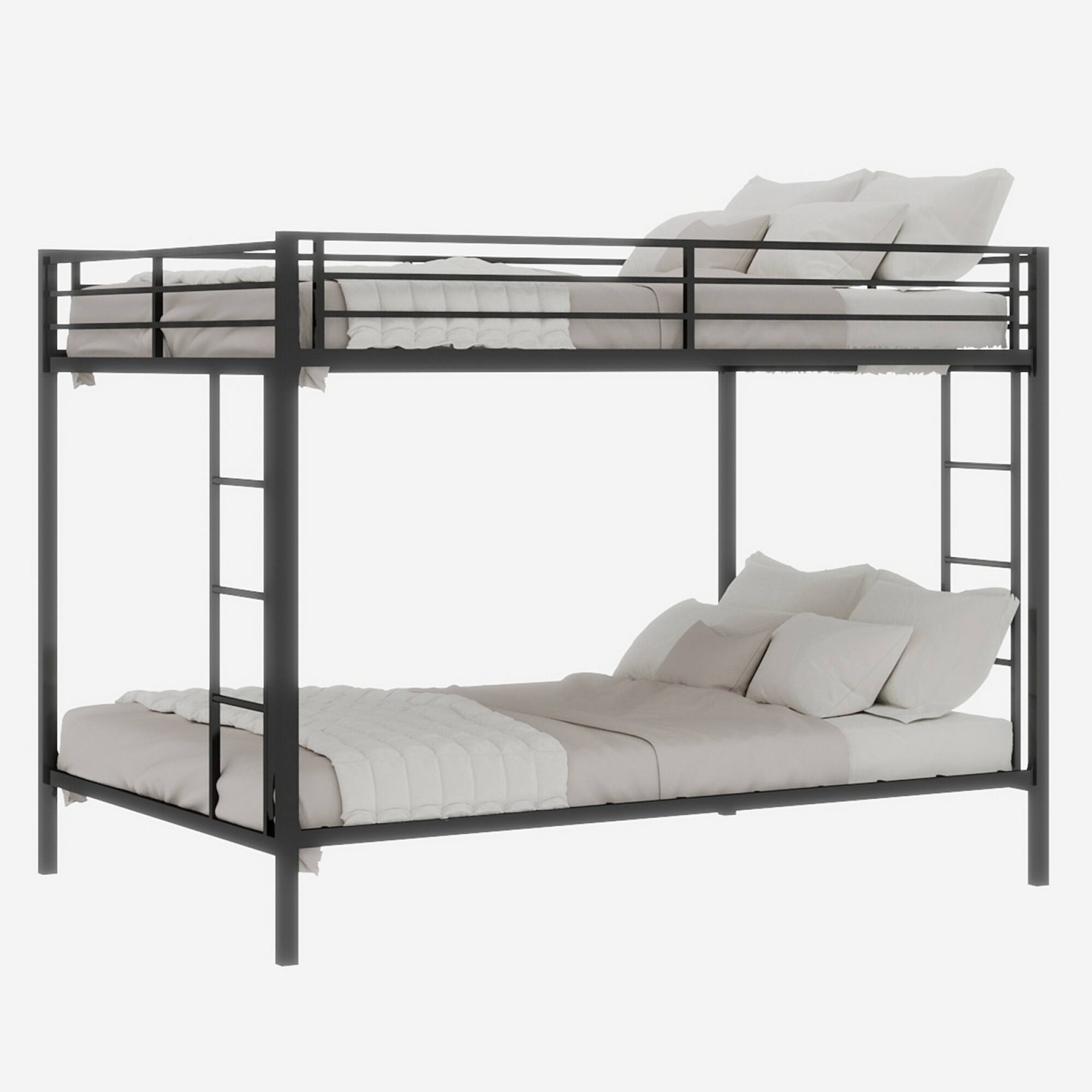 Front. GOODSILO - Space-Saving Iron Bunk Bed with Sturdy Metal Frame for Dual Sleeping Solutions in Compact Rooms - Black.