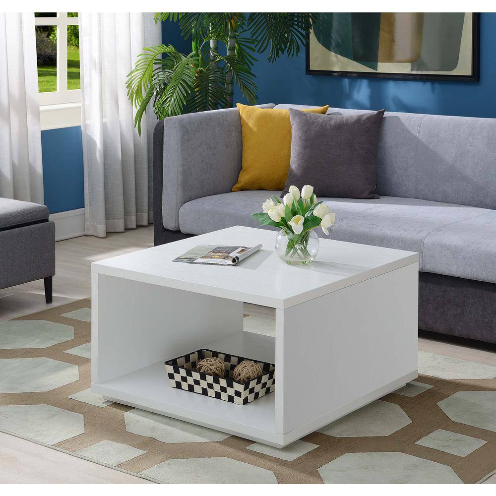 Left. Convenience Concepts - Northfield Admiral Square Coffee Table - White.