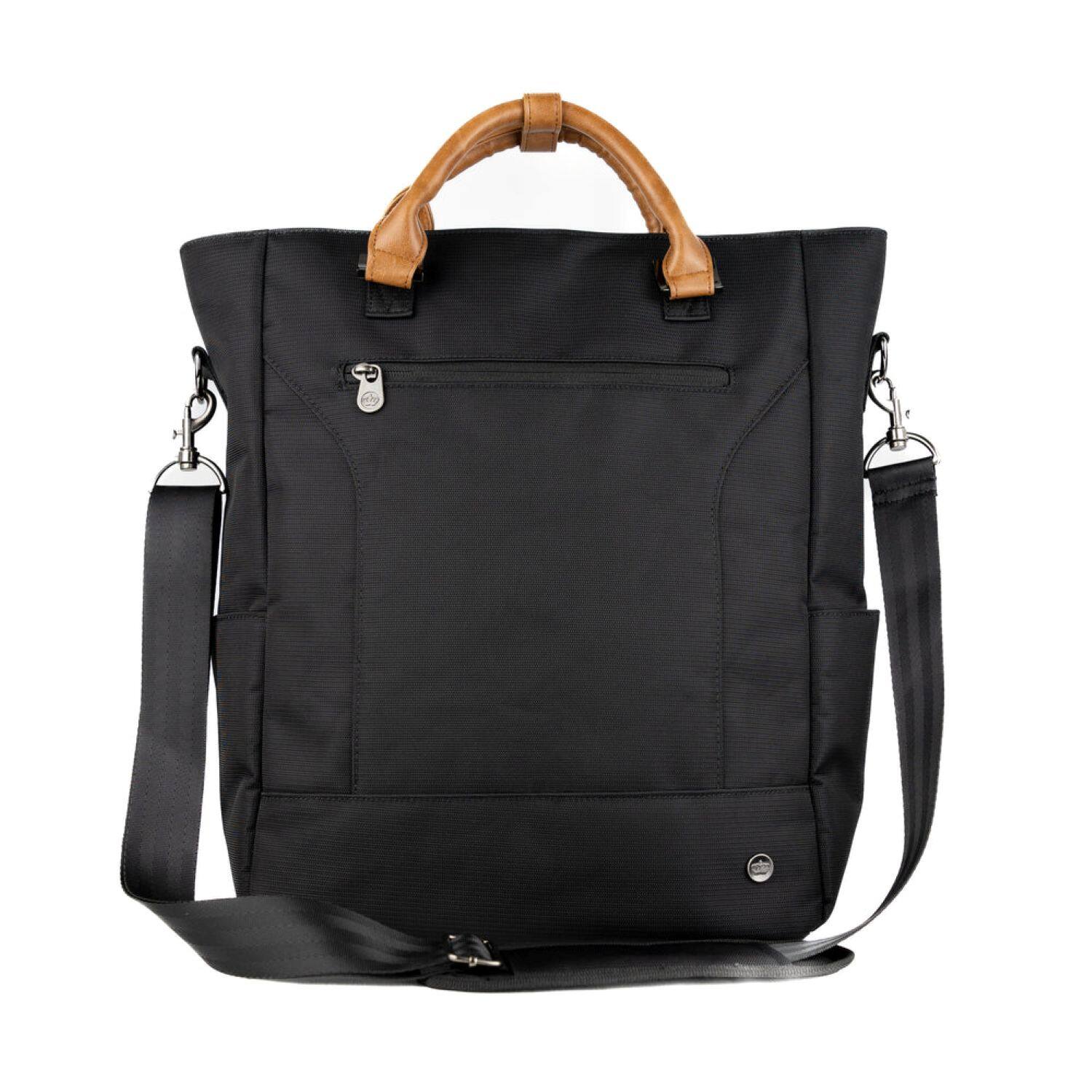 Angle. PKG - Parkdale Mesenger Tote Bag - Black.