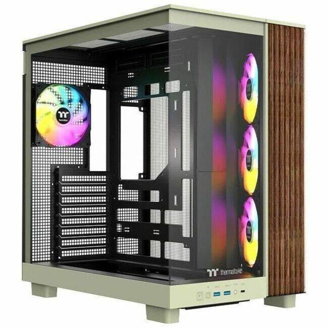 Thermaltake - View 380 XL WS ARGB Matcha Green Mid Tower Chassis - Mid-tower - Matcha Green - Tempered Glass, SPCC, Wood - Matcha Green