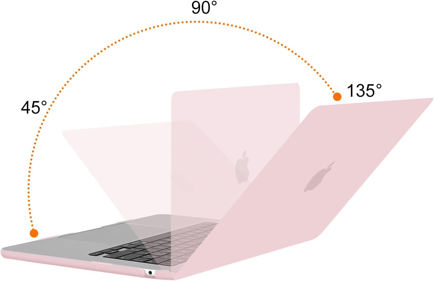 Back. mosiso - Hard Shell Case Kit for MacBook Air 15 inch A3448 A3241 A3114 A2941 M5 M4 M3 M2 - Baby Pink.