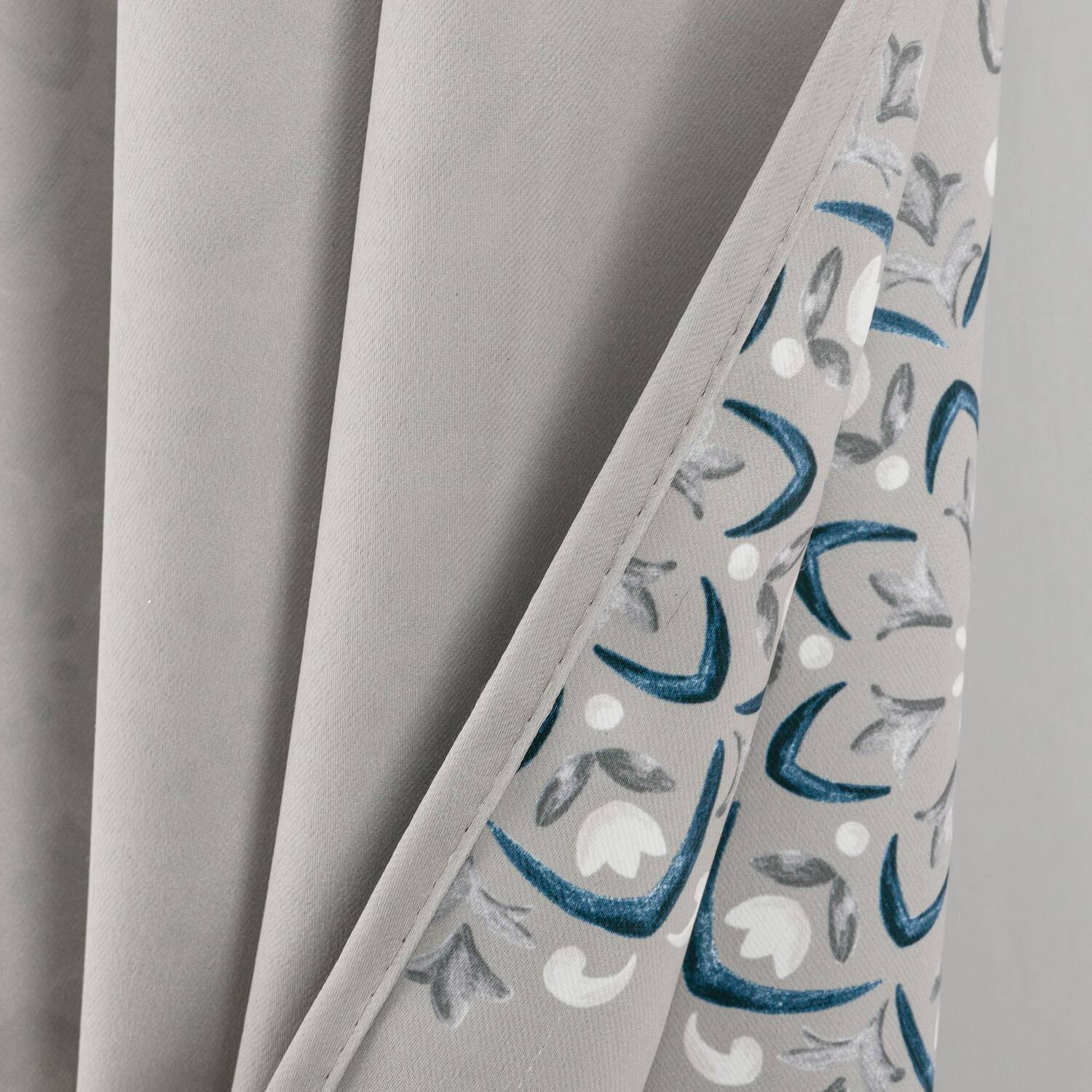 Back. RT Designers Collection - RT Designers Collection 100% Polyester 190 GSM Tilley Revisible Blackout Grommet Curtain Panel 54" x 84" Silver - Silver.
