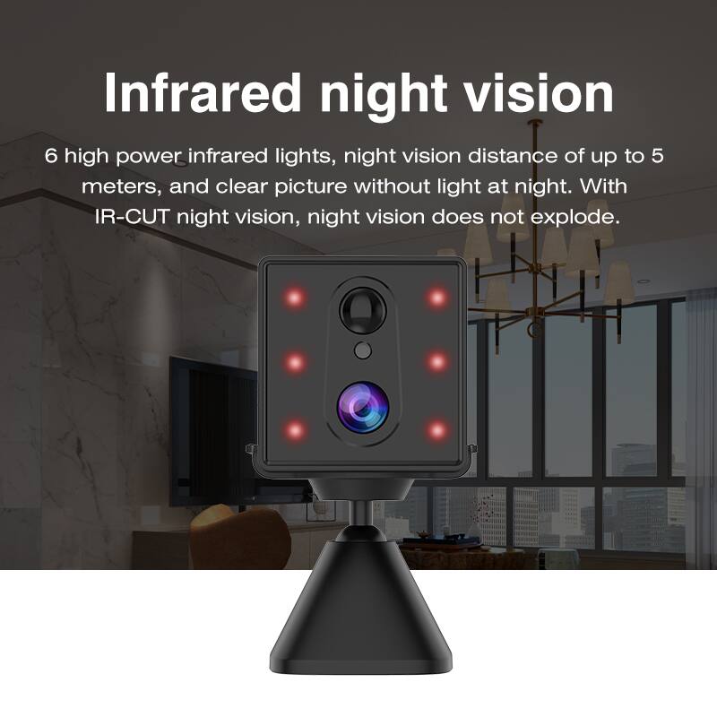 Infrared night vision

6 high power infrared lights, night vision distance of up to 5 meters, and clear picture without light at night. With IR-CUT night vision, night vision does not explode.