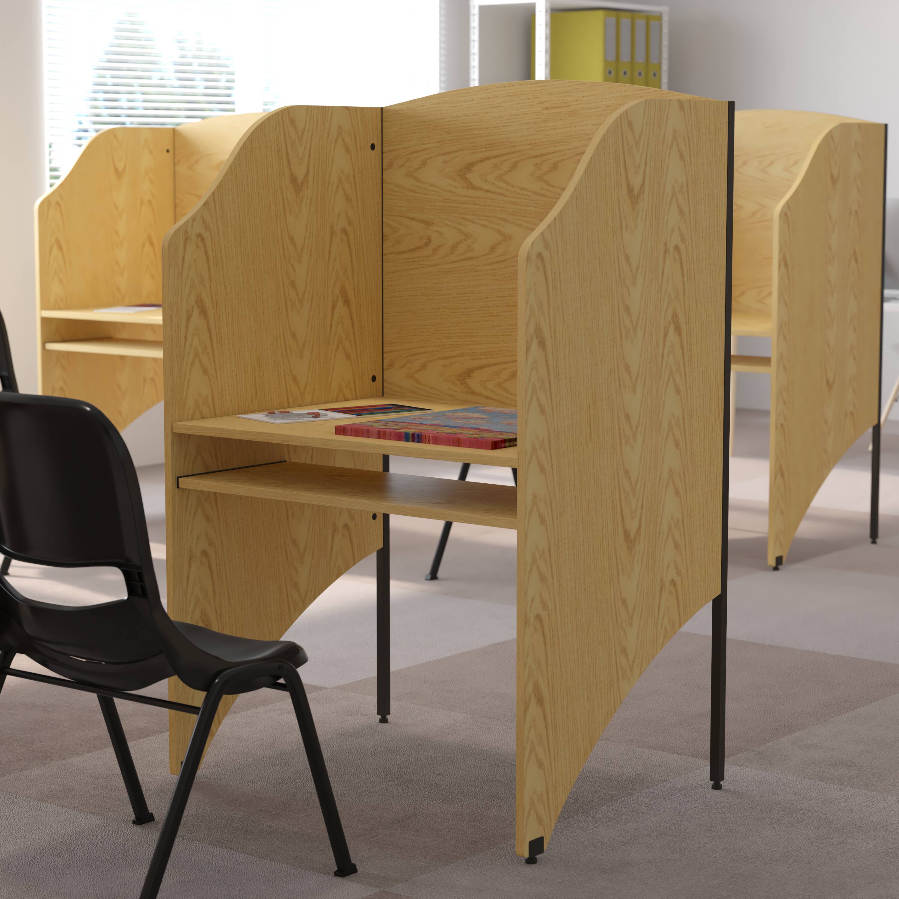 Alt View 1. Emma + Oliver - Starter Study Carrel Home School Furniture - Oak.