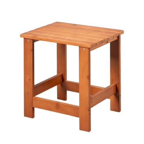 Front. Winado - 16inch Wooden Square Side End Table Living Room Furniture Coffee Table for Indoor Outdoor - Teak.