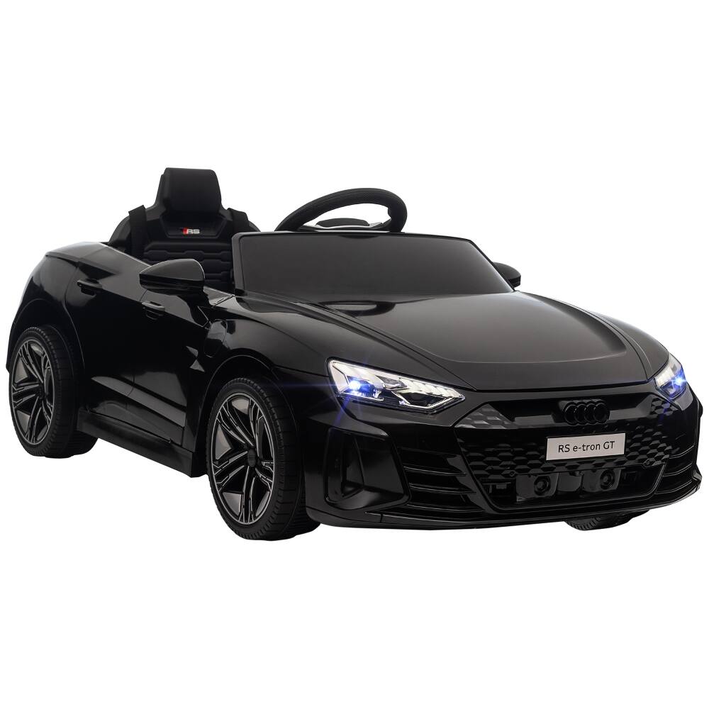 Front. Ropilly - Ropilly 12V licensed Audi RS E-tron GT kids electric car with remote control, 3.1 MPH, Black.