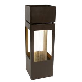 Sunnydaze - Serene Showers Zinc Water Fountain with Planter and LEDs - 36" - Dark Brown