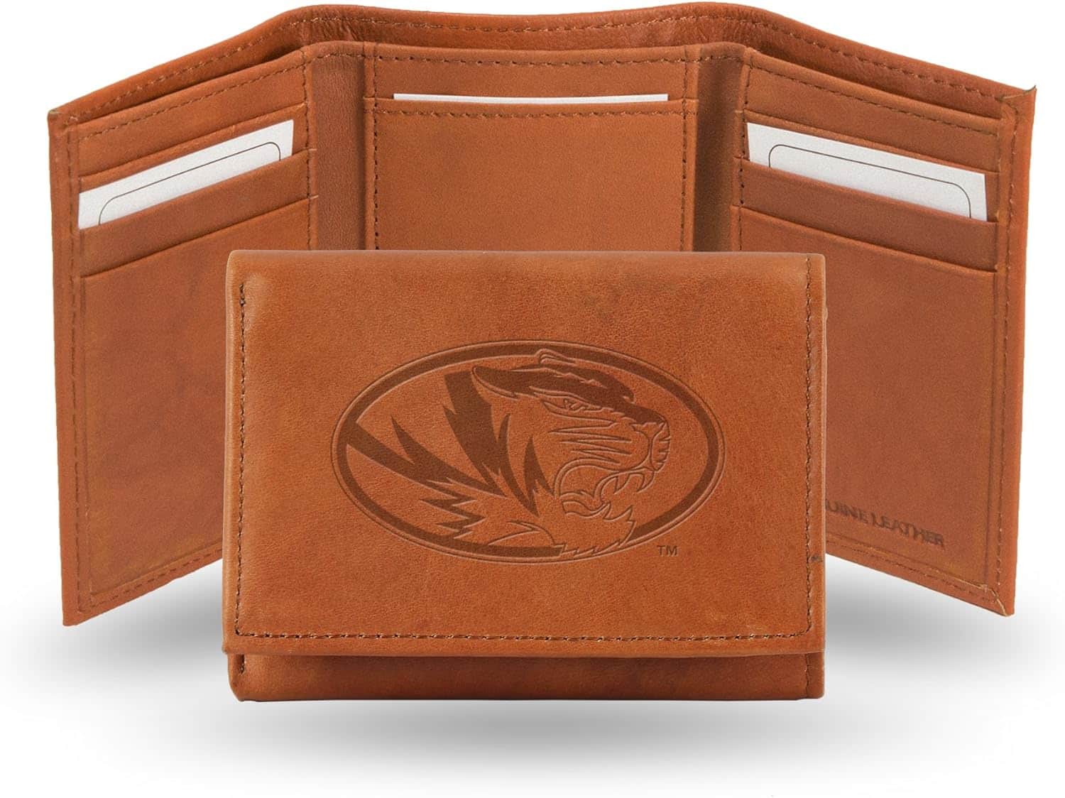 Rico Industries - Missouri Tigers Mizzou Brown Leather Embossed Trifold Wallet - Multi