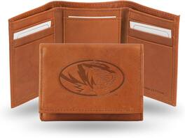 Rico Industries - Missouri Tigers Mizzou Brown Leather Embossed Trifold Wallet - Multi